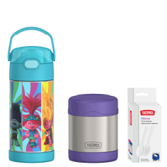 12oz Trolls FUNtainer Water Bottle & 10oz Food Jar Bundle