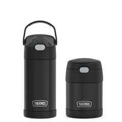 12oz FUNtainer Water Bottle & 10oz Food Jar Bundle - Matte Black