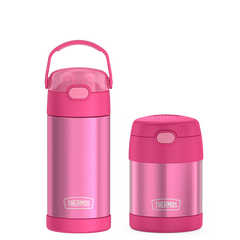 12oz FUNtainer Water Bottle & 10oz Food Jar Bundle - Pink