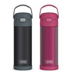 16oz FUNtainer Water Bottles Translucent Charcoal & Rosewood Bundle