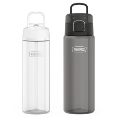 26oz Straw Lid & 32oz Spout Lid Lightweight Water Bottle Bundle - Clear & Smoke