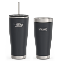 24oz Cold Tumbler with Straw & 16oz Travel Tumbler Bundle - Granite