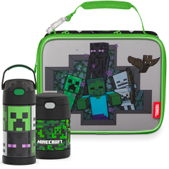 Minecraft Bundle - Soft Lunch Box, 12oz FUNtainer® Bottle & 10oz FUNtainer® Food Jar