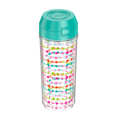 18oz DOUBLE WALL WATER BOTTLE MULTI COLORED ROWS