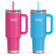 40oz Glossy Cup Holder Mug Bundle - Hot Pink & Bright Blue