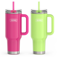 40oz Glossy Cup Holder Mug Bundle - Hot Pink & Lime