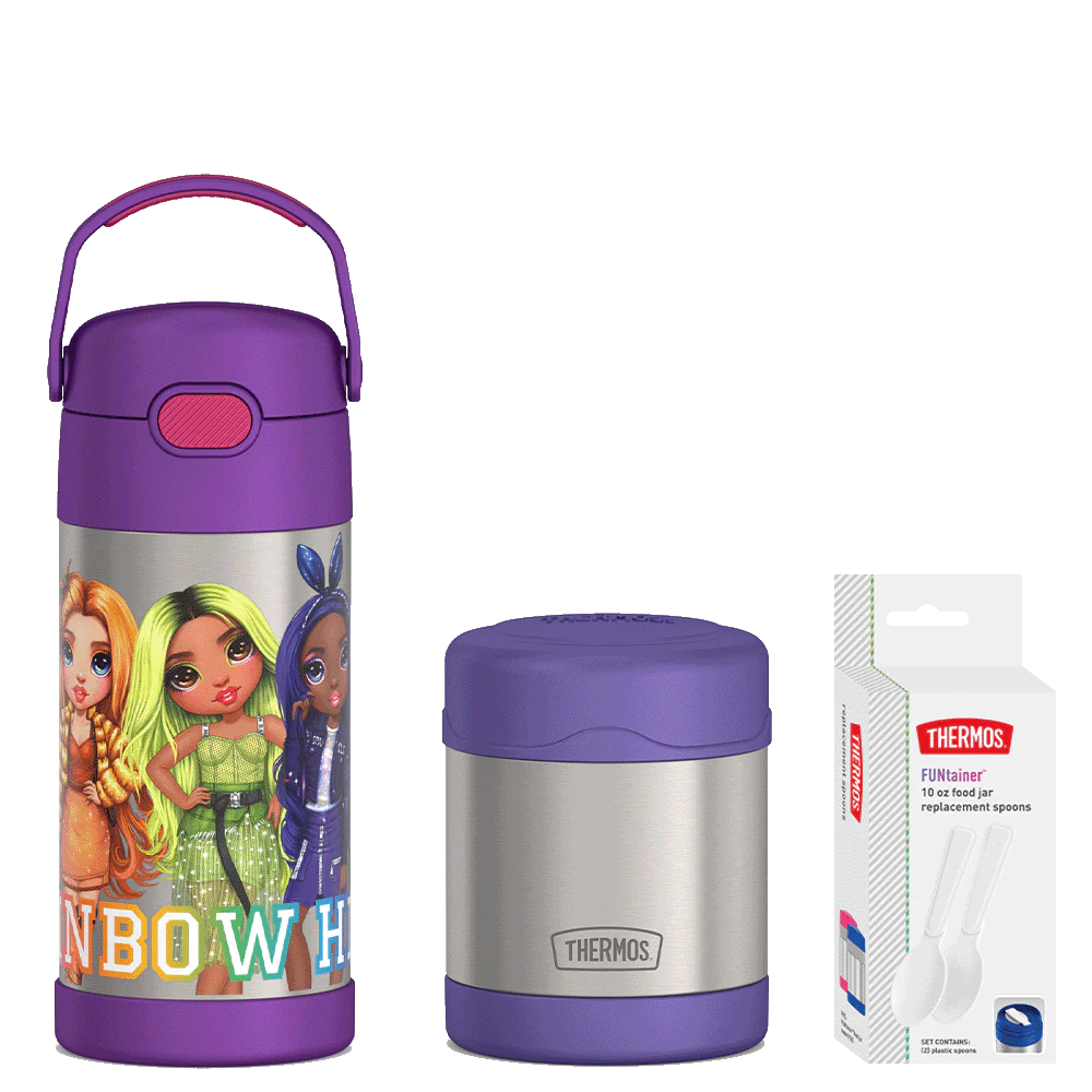 12oz Rainbow High FUNtainer Water Bottle & 10oz Food Jar Bundle
