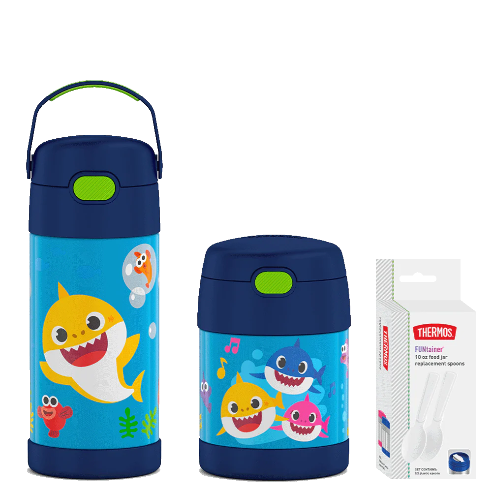 Baby Shark 12oz FUNtainer Water Bottle & 10oz Food Jar Bundle