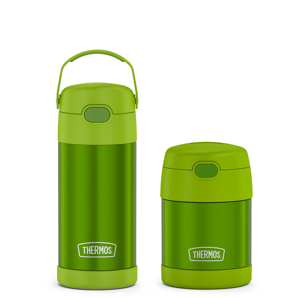 12oz FUNtainer Water Bottle & 10oz Food Jar Bundle - Lime