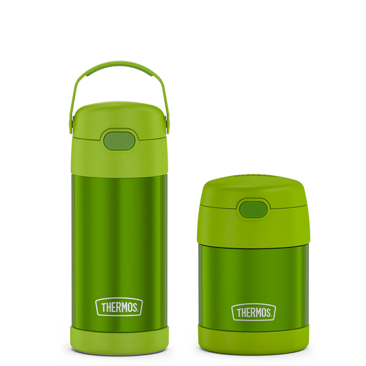 12oz FUNtainer Water Bottle & 10oz Food Jar Bundle - Lime