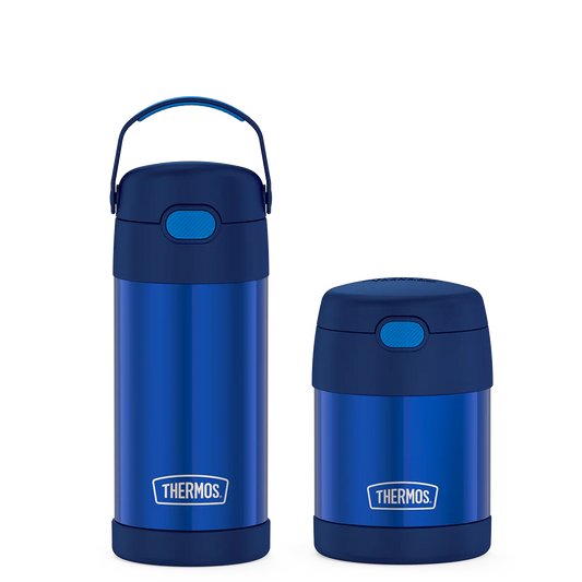 12oz FUNtainer Water Bottle & 10oz Food Jar Bundle - Navy