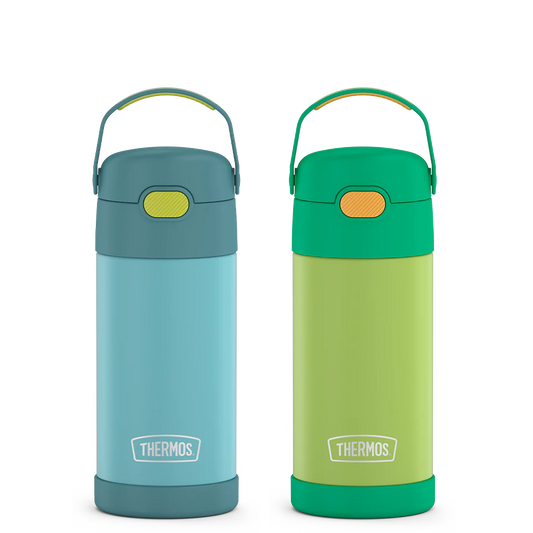 12oz FUNtainer Water Bottles Blue/Green & Lime/Orange Bundle