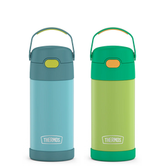 12oz FUNtainer Water Bottles Blue/Green & Lime/Orange Bundle