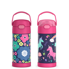 12oz FUNtainer Water Bottles Mod Flowers & Unicorn Bundle