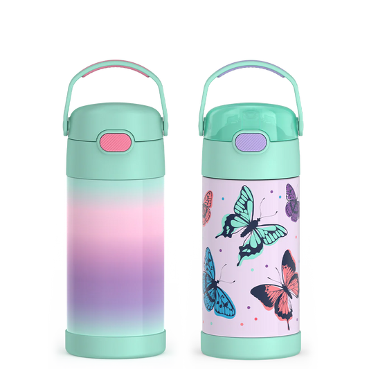 12oz FUNtainer Water Bottles Mint Ombre & Butterfly Frenzy Bundle