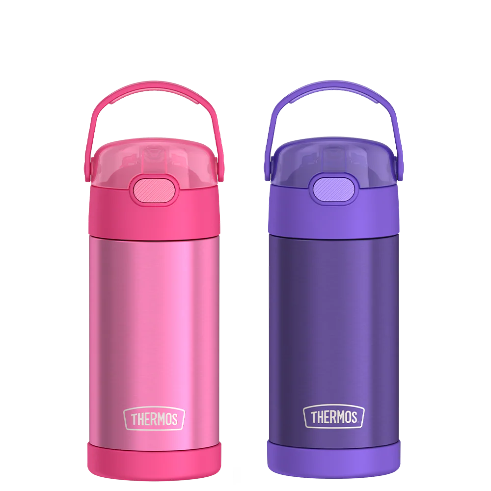 12oz FUNtainer Water Bottles Pink & Purple Bundle