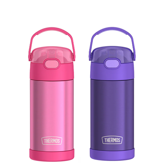 12oz FUNtainer Water Bottles Pink & Purple Bundle