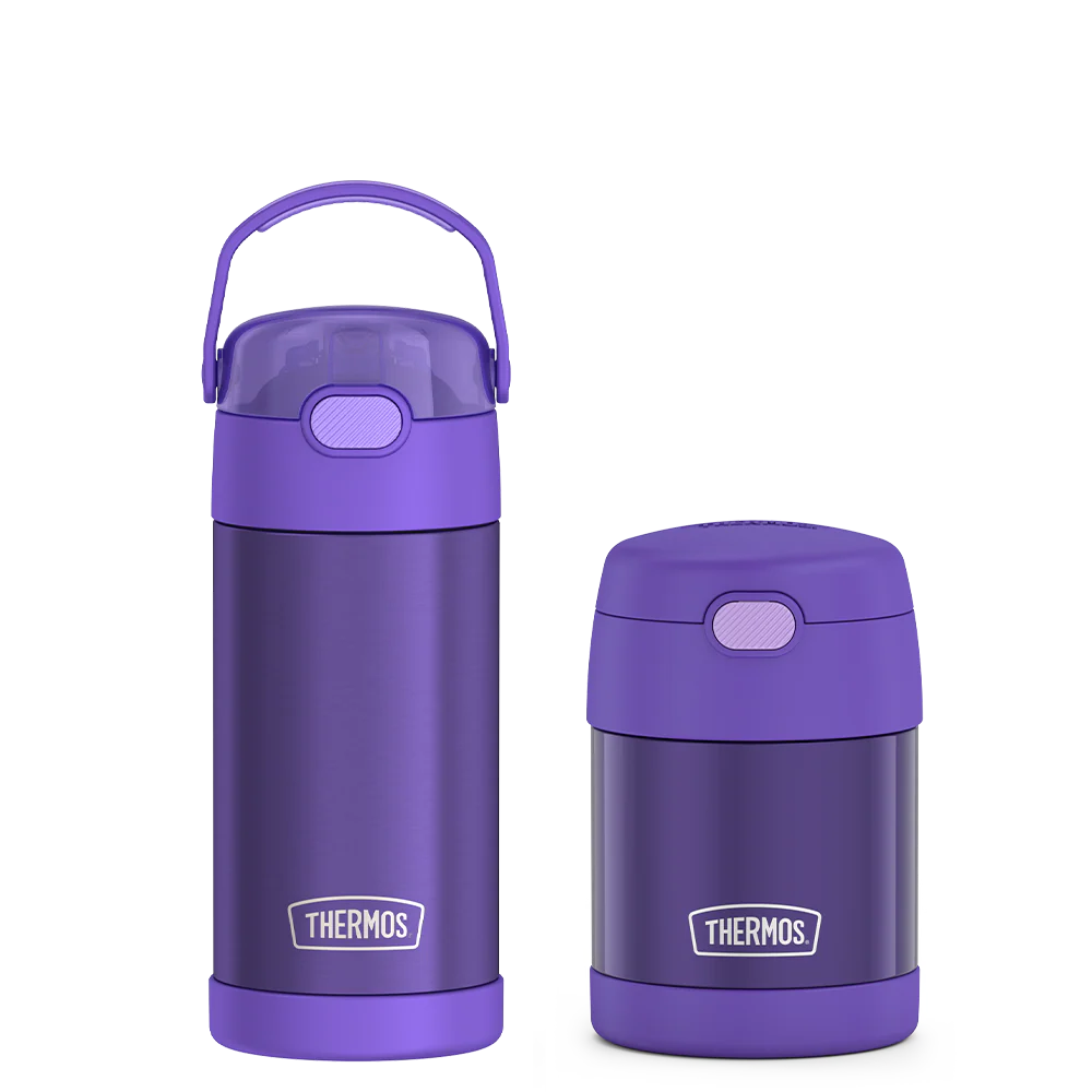 12oz FUNtainer Water Bottle & 10oz Food Jar Bundle - Purple