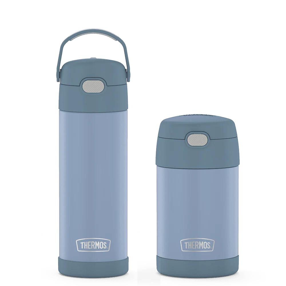 16oz FUNtainer Water Bottle & Food Jar Bundle - Denim