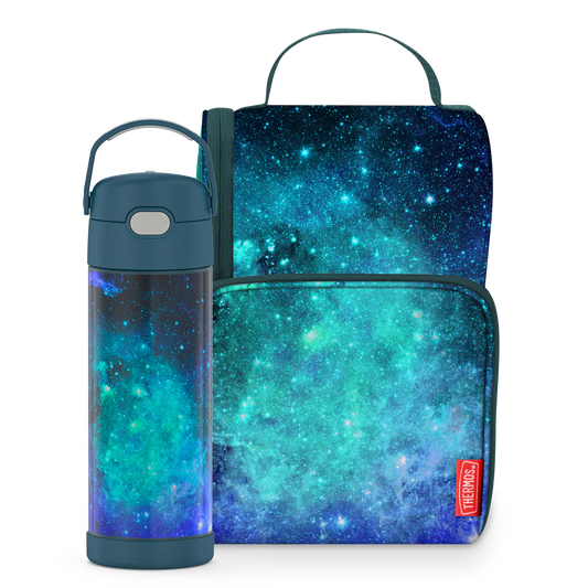 16oz FUNtainer Water Bottle & Lunch Box Bundle - Galaxy Teal