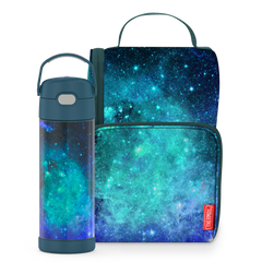 16oz FUNtainer Water Bottle & Lunch Box Bundle - Galaxy Teal