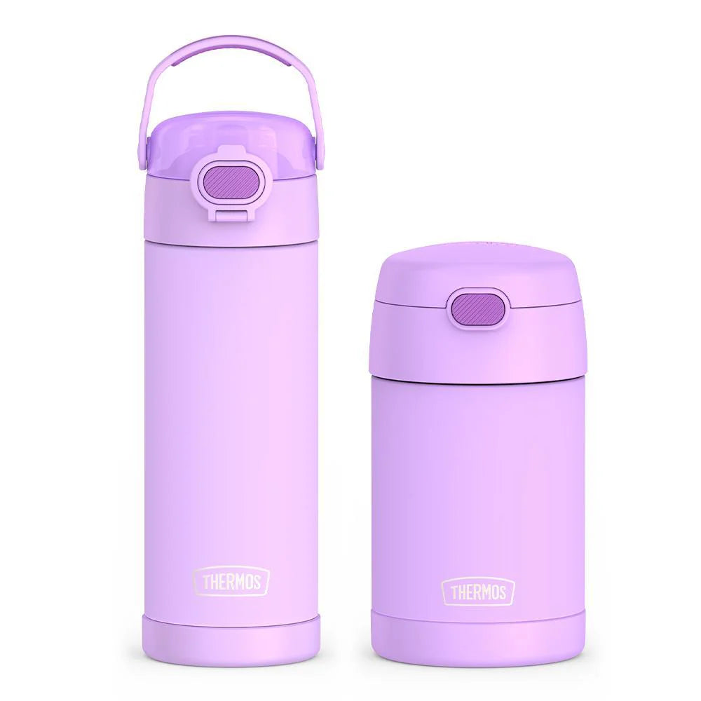 16oz FUNtainer Water Bottle with Locking Lid & Food Jar Bundle - Neon Purple
