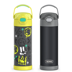 16oz FUNtainer Water Bottles with Locking Lids Charcoal & Graffiti Bundle