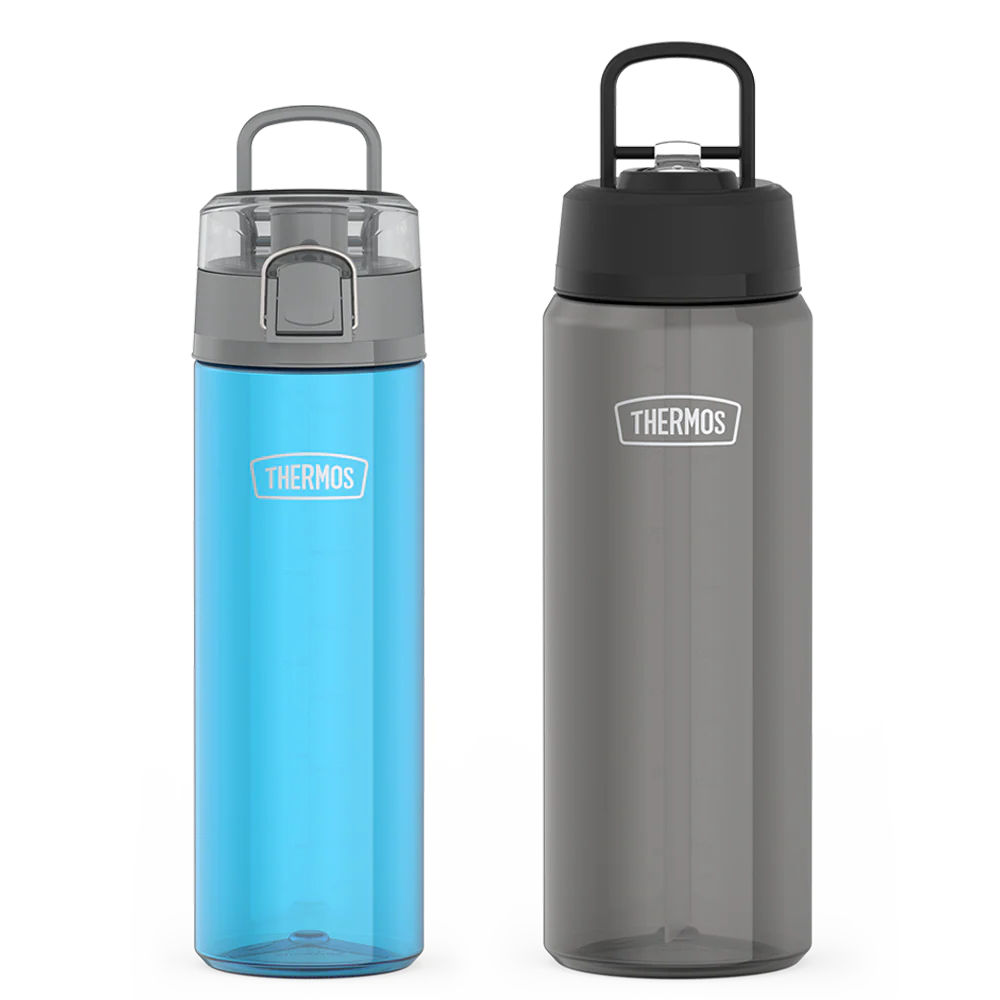 26oz Spout Lid & 32oz Straw Lid Lightweight Water Bottle Bundle - Teal & Smoke