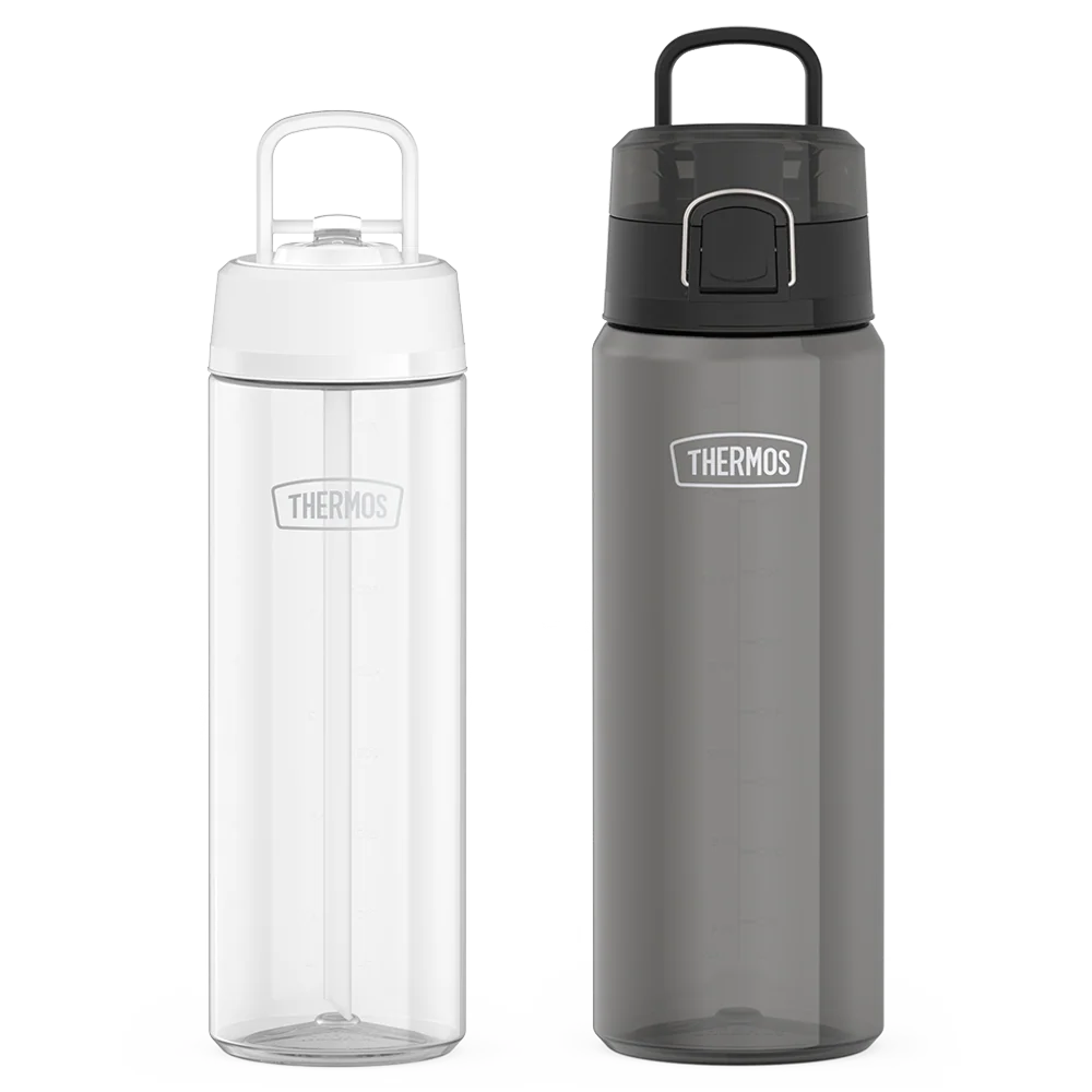 26oz Straw Lid & 32oz Spout Lid Lightweight Water Bottle Bundle - Clear & Smoke