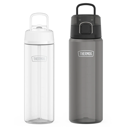 26oz Straw Lid & 32oz Spout Lid Lightweight Water Bottle Bundle - Clear & Smoke