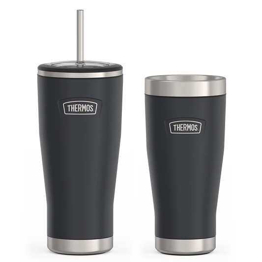 24oz Cold Tumbler with Straw & 16oz Travel Tumbler Bundle - Granite
