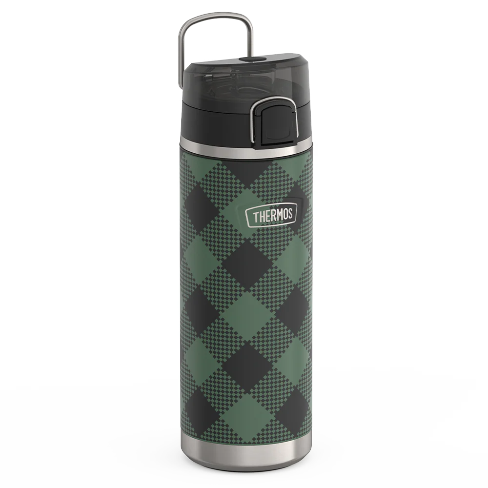 24oz ICON™ WATER BOTTLE WITH SPOUT - EVERGREEN CHECK