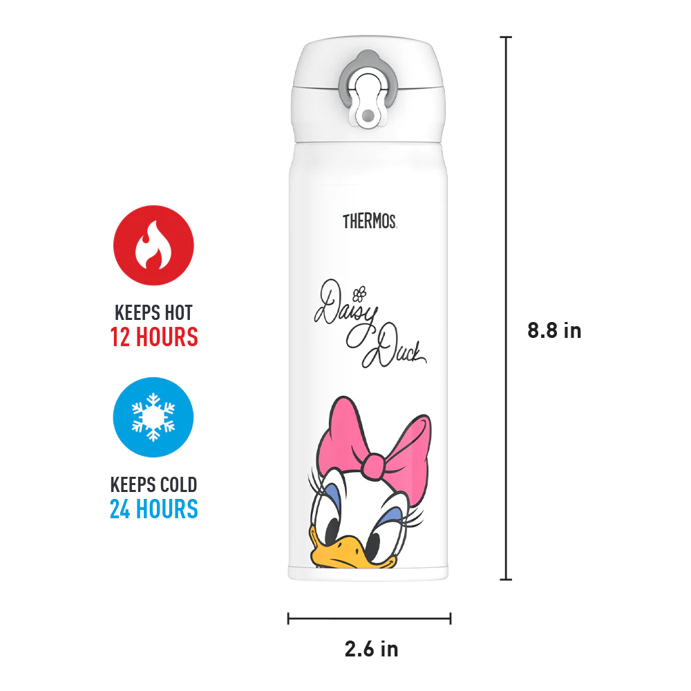 16oz STAINLESS STEEL DIRECT DRINK BOTTLE - DISNEY DAISY DUCK SIGNATURE