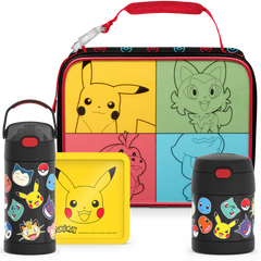 Pokémon Bundle - Soft Lunch Box, 12oz FUNtainer® Water Bottle, 10oz FUNtainer® Food Jar & Hard Ice