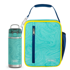 Teal Marble Upright & 18oz Icon™ Kids Water Bottle Bundle