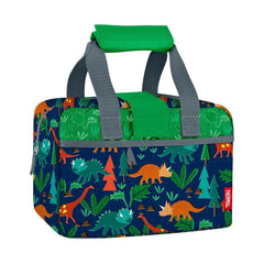 LUNCH DUFFLE WITH 12oz FUNTAINER® SOLID BOTTLE WOODLAND DINO