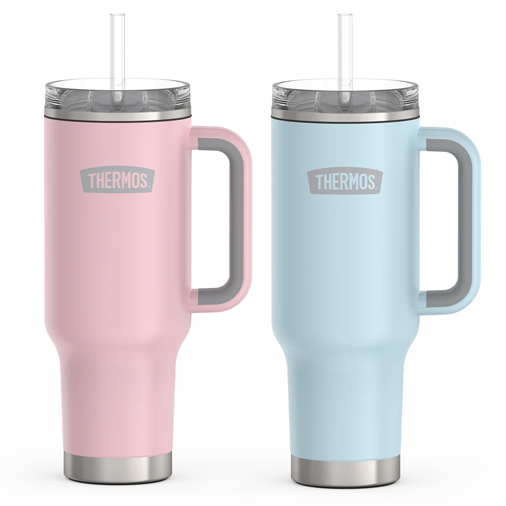 40oz Cup Holder Mug - Sunset Pink & Glacier