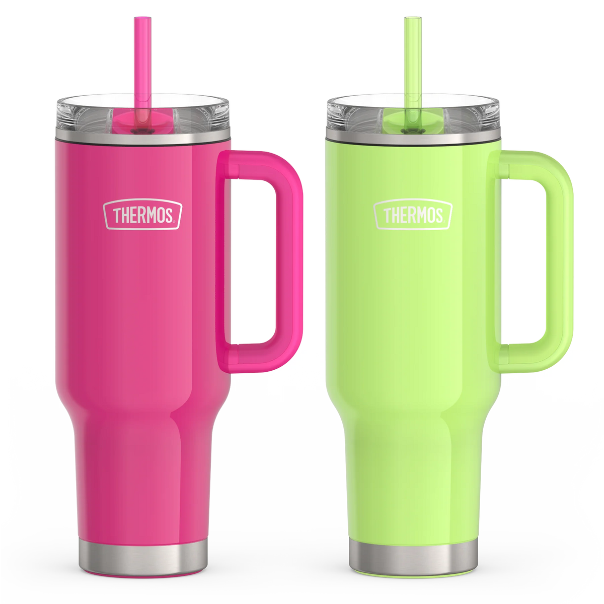40oz Glossy Cup Holder Mug Bundle - Hot Pink & Lime