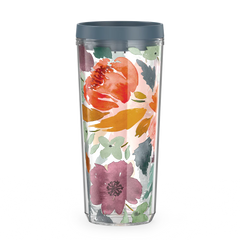 24oz DOUBLE WALL TUMBLER WATERCOLOR FLORAL