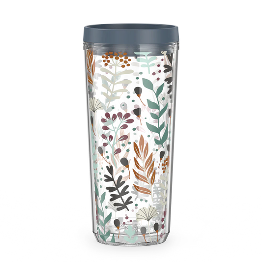 24oz DOUBLE WALL TUMBLER WHIMSICAL LEAVES